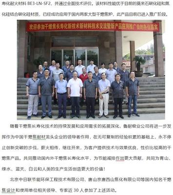 魯耐窯業(yè)干熄焦斜道區(qū)長壽化新技術(shù)新材料技術(shù)交流及產(chǎn)品應(yīng)用推廣會 新材料技術(shù)推廣服務(wù)